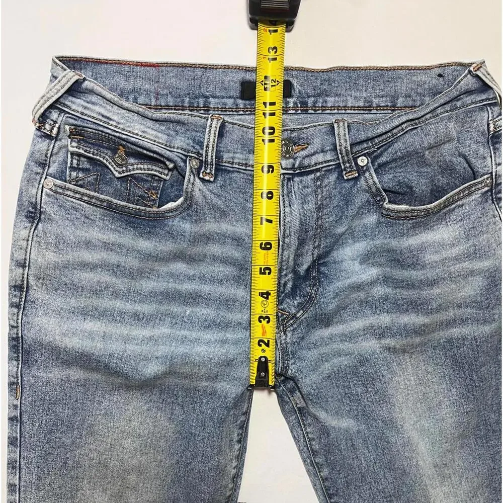 True Religion Geno Men's Jeans 34x30 Light Wash Relaxed‎ Slim Denim